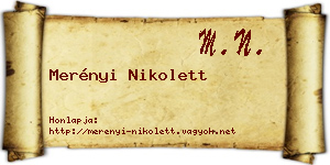 Merényi Nikolett névjegykártya